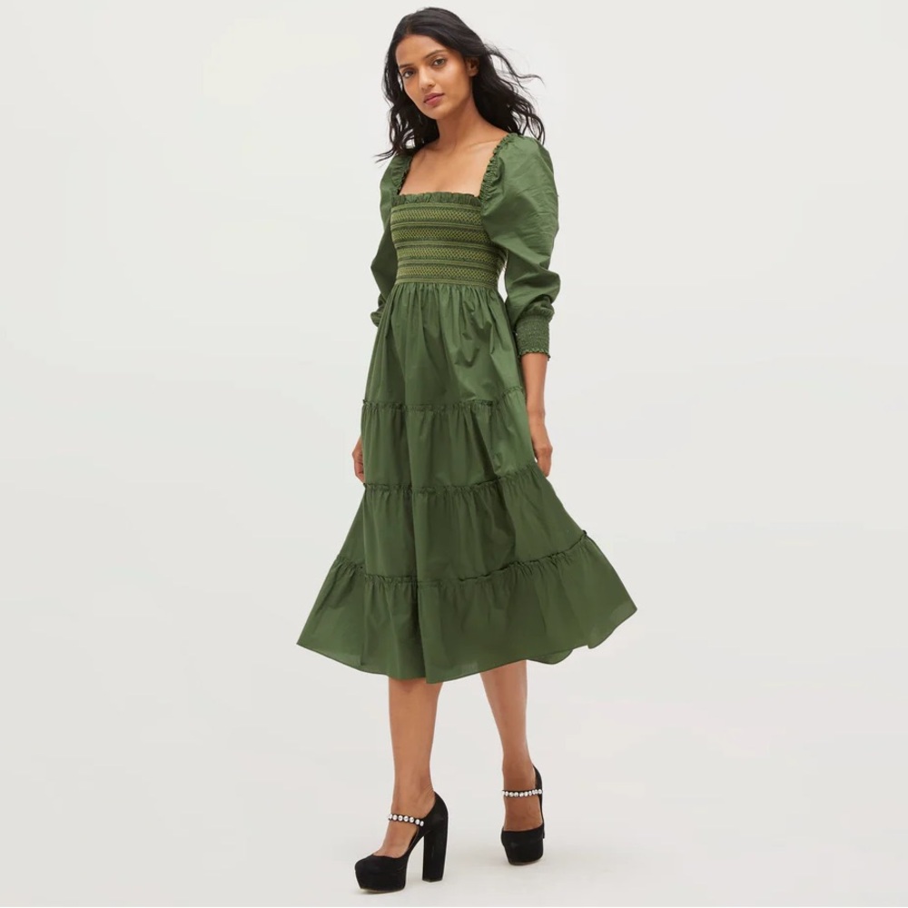 Hill House Naomi Nap Dress - Leaf Green - Small